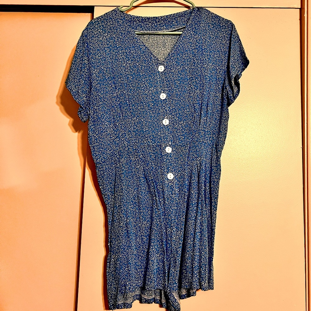 Cute Blue Floral Romper